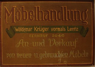 Werbeschild zur Er&oumlffnung 1946 von Waldemar Krüger